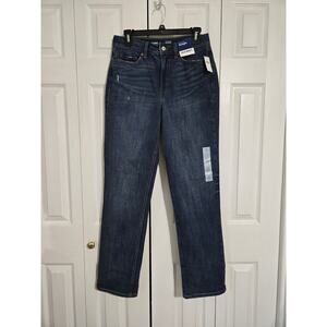 Old navy size 4 women's extra high rise straight leg jeans new with tags